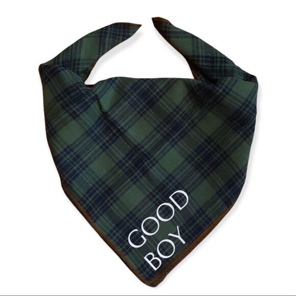 NWT Wool + Pepper Co. Good Boy Reversible Flannel Bandana - Picture 2 of 5